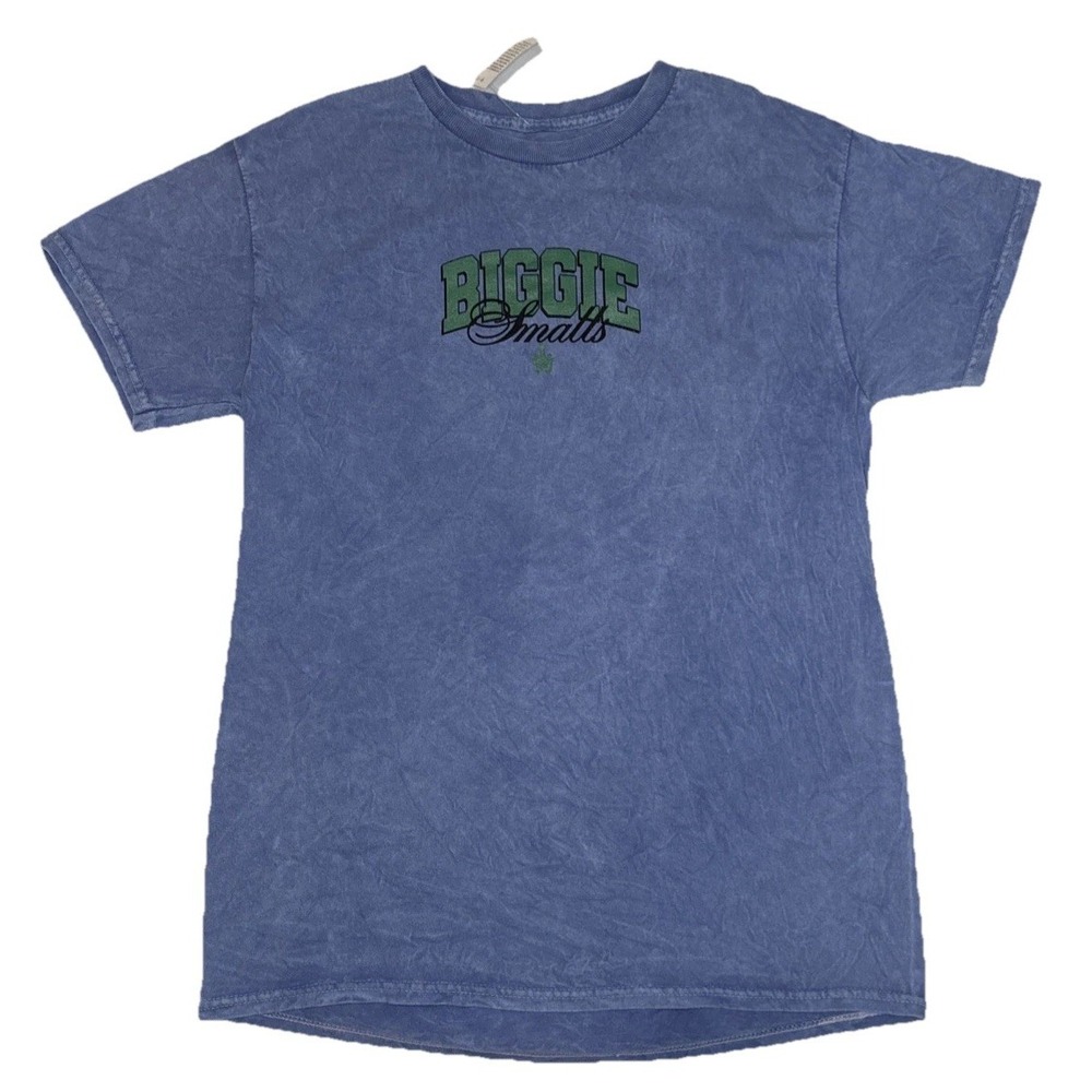 Notorious B.I.G Biggie Smalls Distressed T-shirt Men's Size Medium Pastel Blue